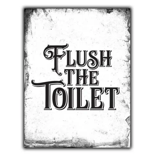 （2D Tin painting）METAL SIGN WALL PLAQUE FLUSH THE TOILET poster print picture vintage bathroom-Aluminum