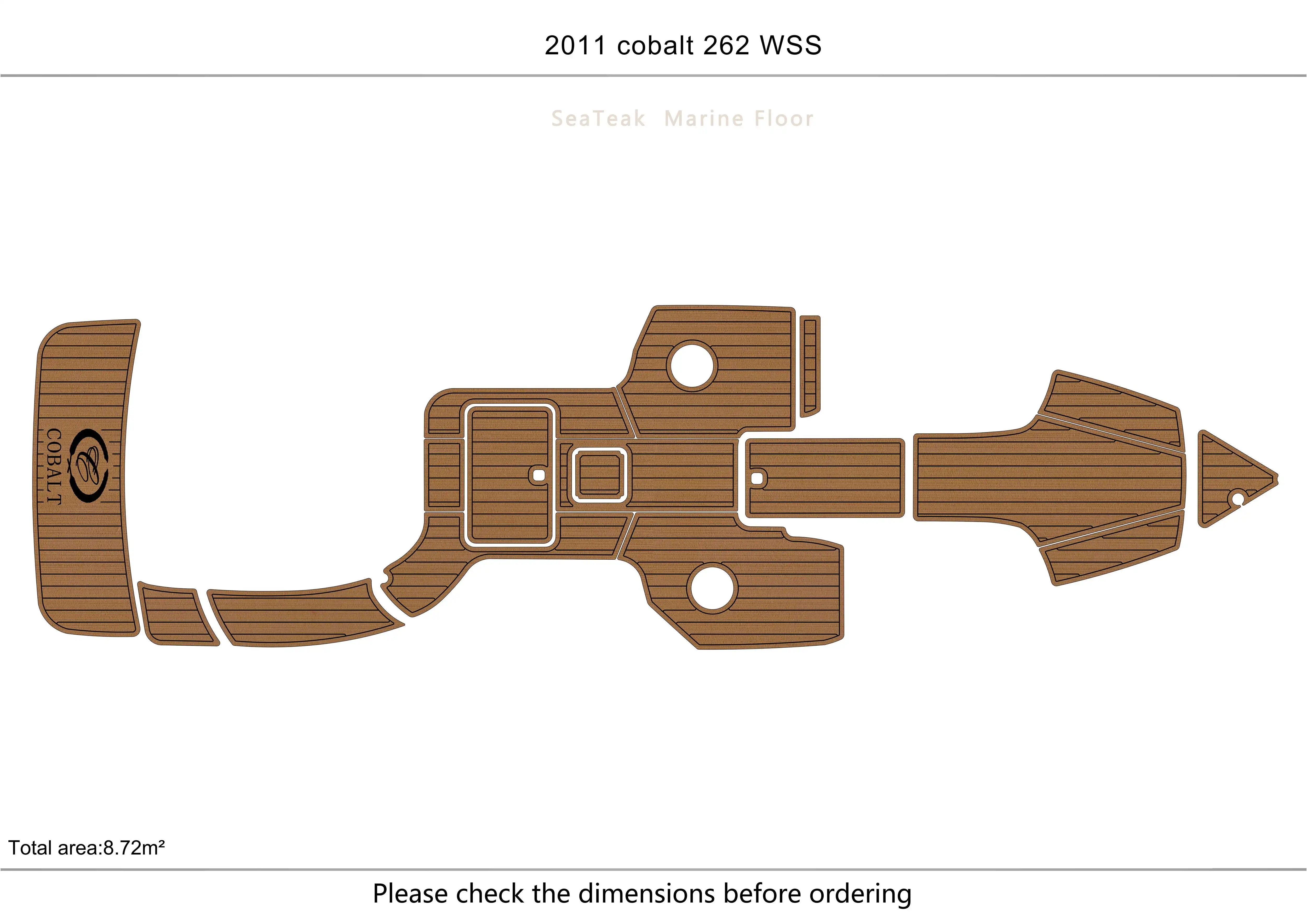 

2011 Cobalt 262 WSS B Cockpit platform 1/4" 6mm EVA fAUX carpet Water Ski Yacht Fishing Boat Non-slip mat floor