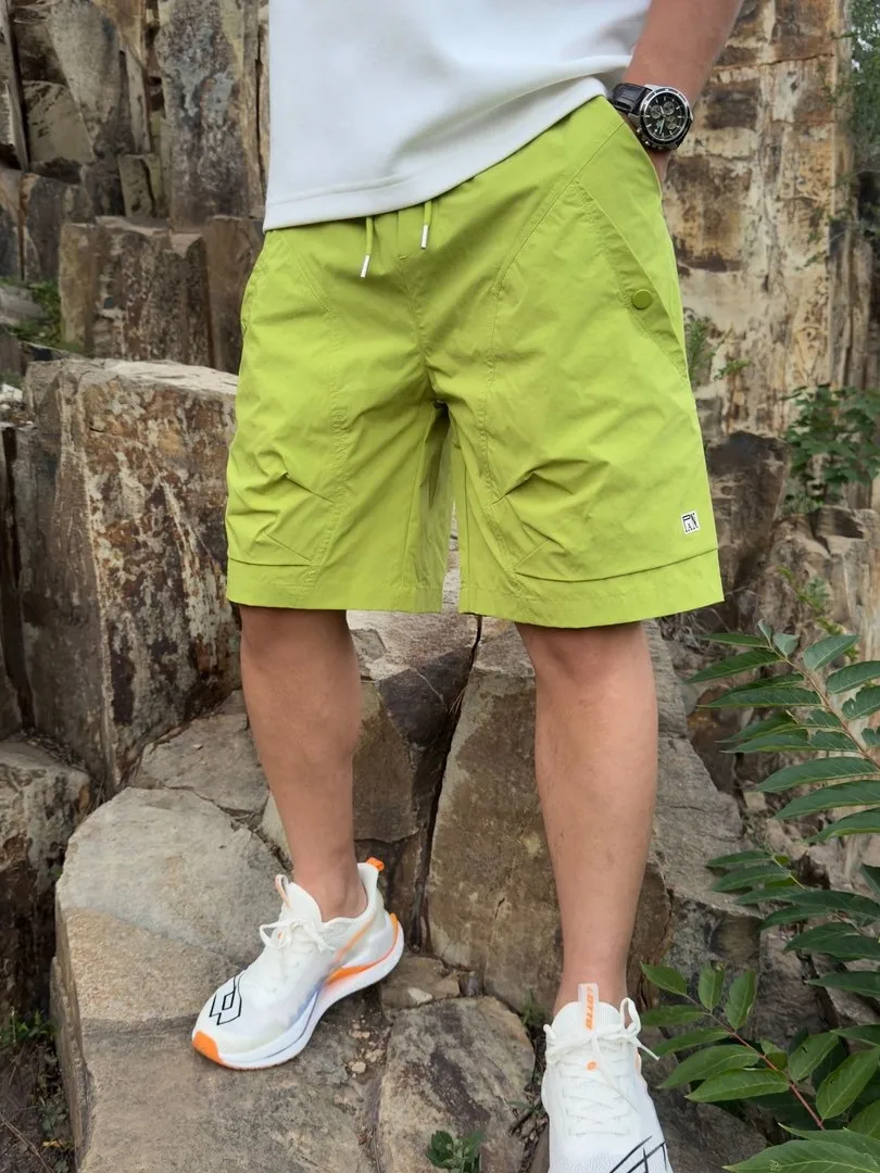 Men's Summer Fashionable Casual Loose Thin Short Pants Drawstring Sporty Versatile Breathable Quick Dry Trendy Five-Quarter L...