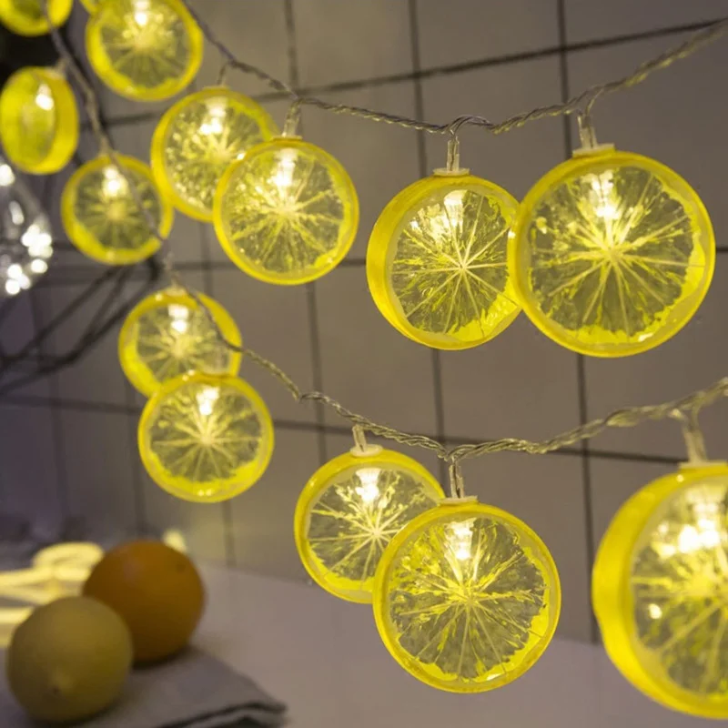 Chirstmas Decoration Lemon Light String LED Garland Light Indoor Battery/USB Power Fairy Lights For Holiday Wedding New Year