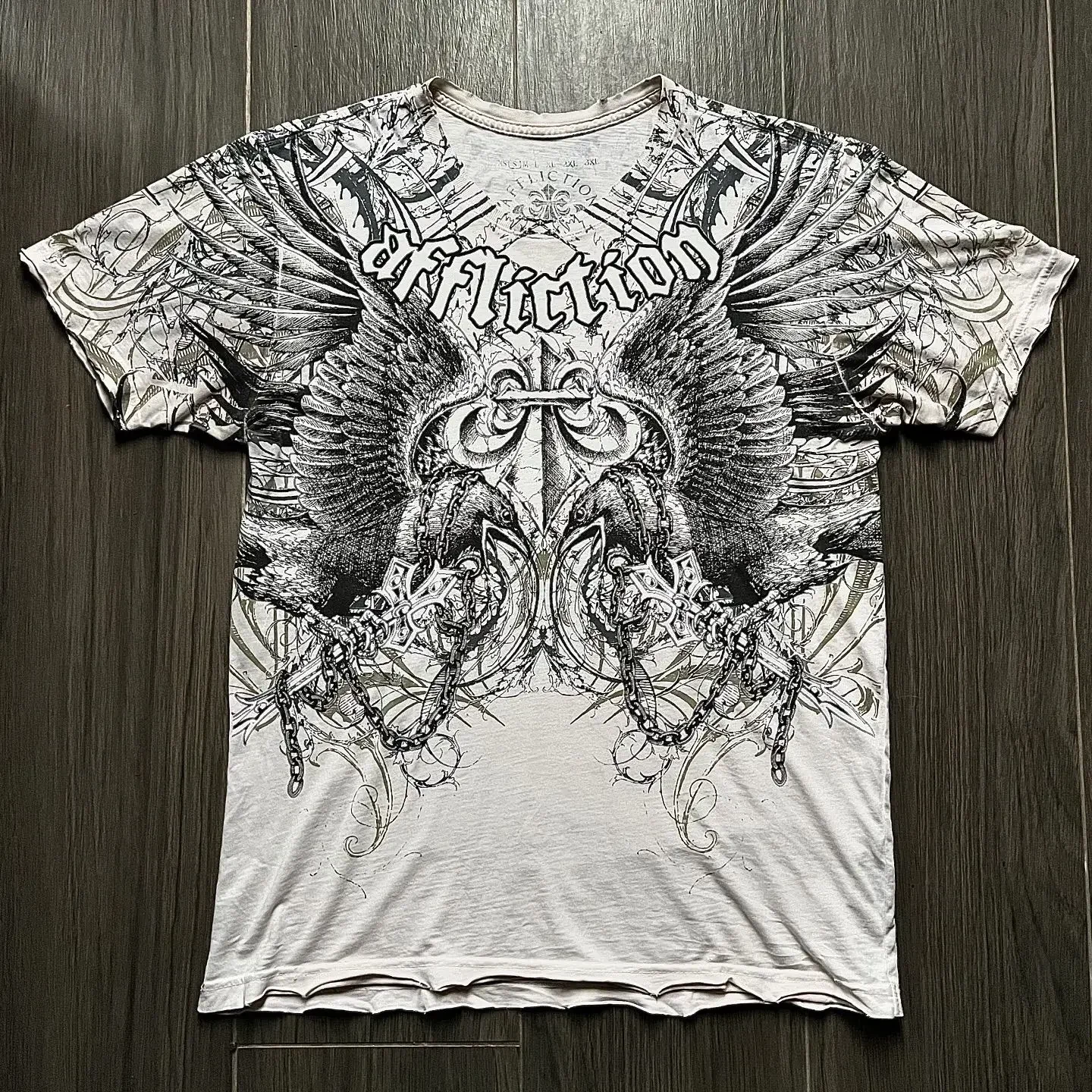 90s Affliction Hip Hop Skull Graphic T Shirts Men Streetwear Goth Tops Casual Gothic Oversized Long Sleeve T Shirt