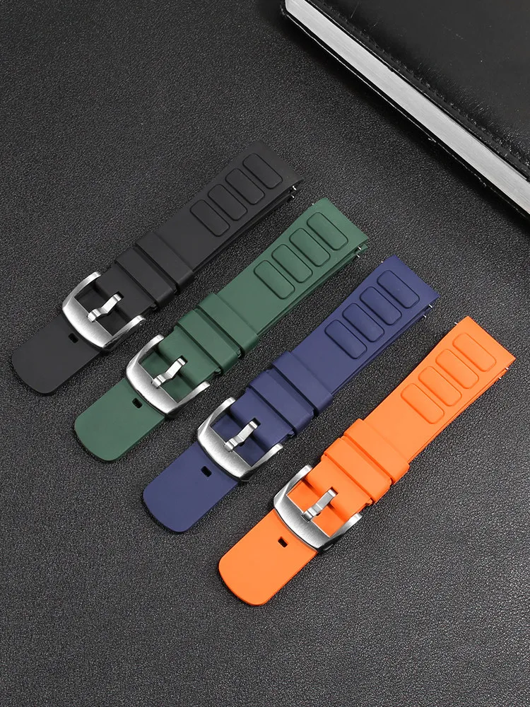 For Mido Helmsman TV Classic Small TV M049.526 Curved Mouth Waterproof Rubber Strap Men's Quick Release 22mm