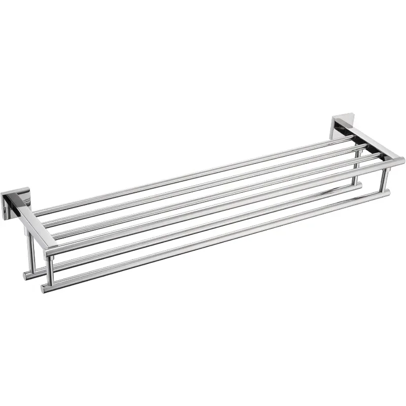 

Towel Holder 32 Inches Bath Towel Shelf with Double Towel Bars Wall Mounted, Polished Chrome Stainless