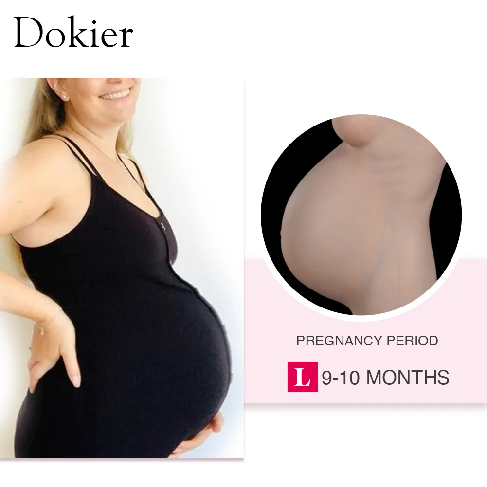 Dokier Realistic Silicone Fake Belly Silicone Pregnancy Belly Baby Bump Silicone Prosthetics Tummy Crossdresser Cosplay