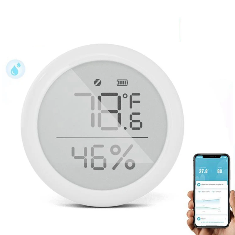 Tuya Zigbee-Sensor de temperatura y humedad con pantalla LCD, higrómetro interior, termómetro, Control de vida inteligente, 2 uds.