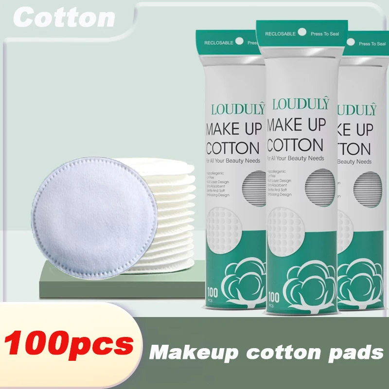 Almohadillas de maquillaje de algodón desechables, removedor de esmalte de uñas facial de algodón limpio, removedor de limpieza facial suave redondo, almohadillas de algodón, herramientas de maquillaje