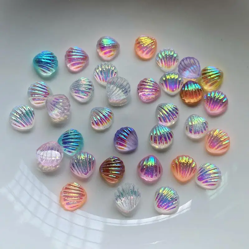 50pcs mixed color AB shell nail Rhinestone Earrings accessories DIY decorative flat back crystal rhinestone