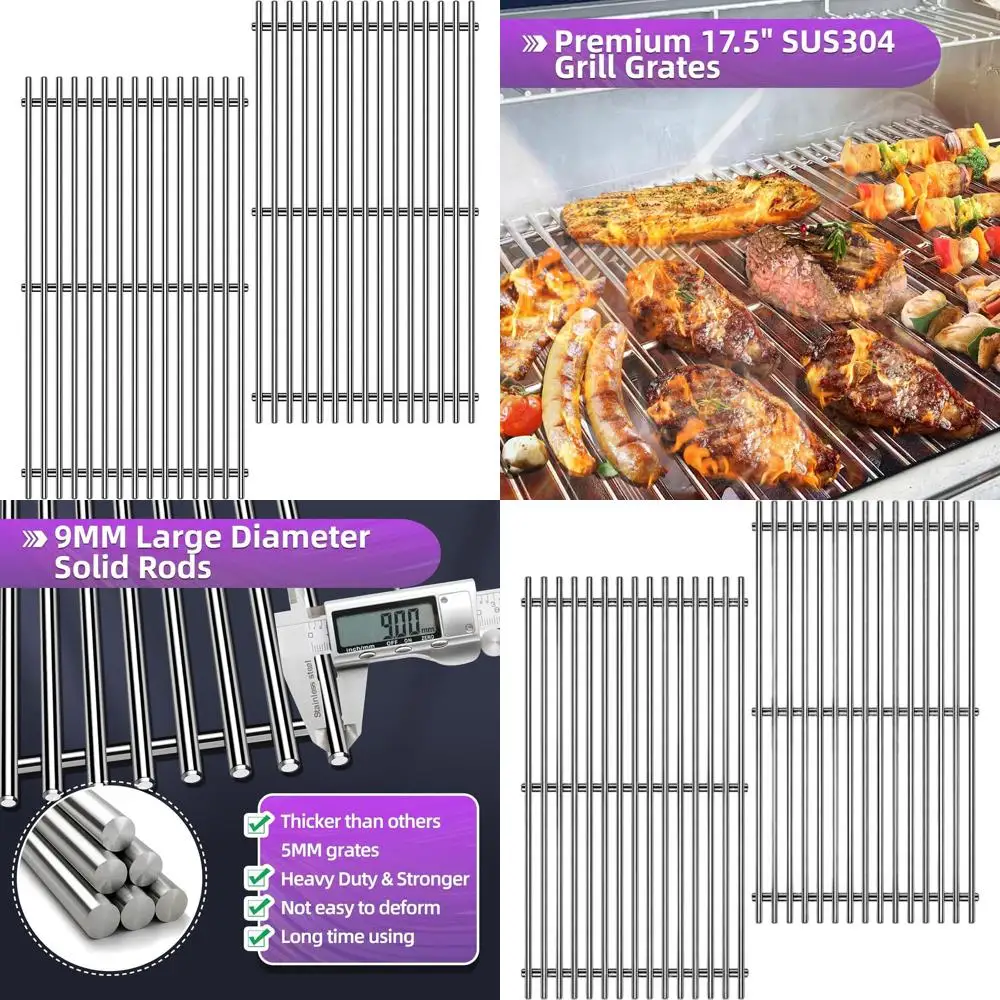 

Stainless Steel 9MM Grill Grates 17.5 for Weber Spirit E-310, E315, E320, E330, S310, S315, S330, GS4, 7638, 7639, 7525 Series