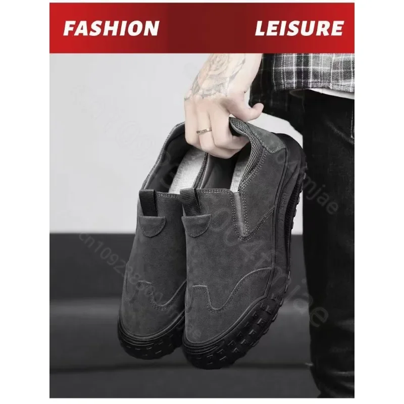 Labor protection shoes men's shoes low cut waterproof leather boots men's outdoor anti slip wear-resistant casual work shoes