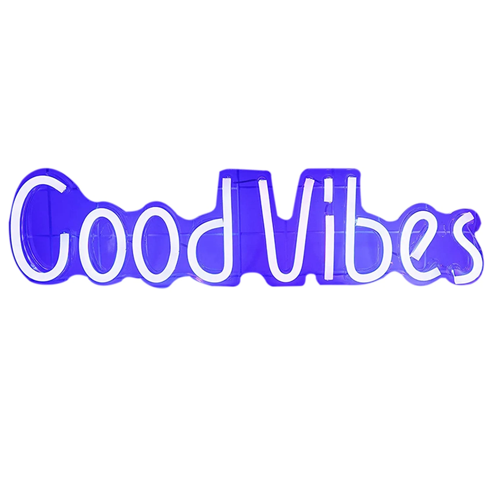 

Good Vibes Neon Sign , Acrylic Board Blue Led Neon Light " Good Vibes" Neon Wall Sign, Hanging Neon Letters Lamp