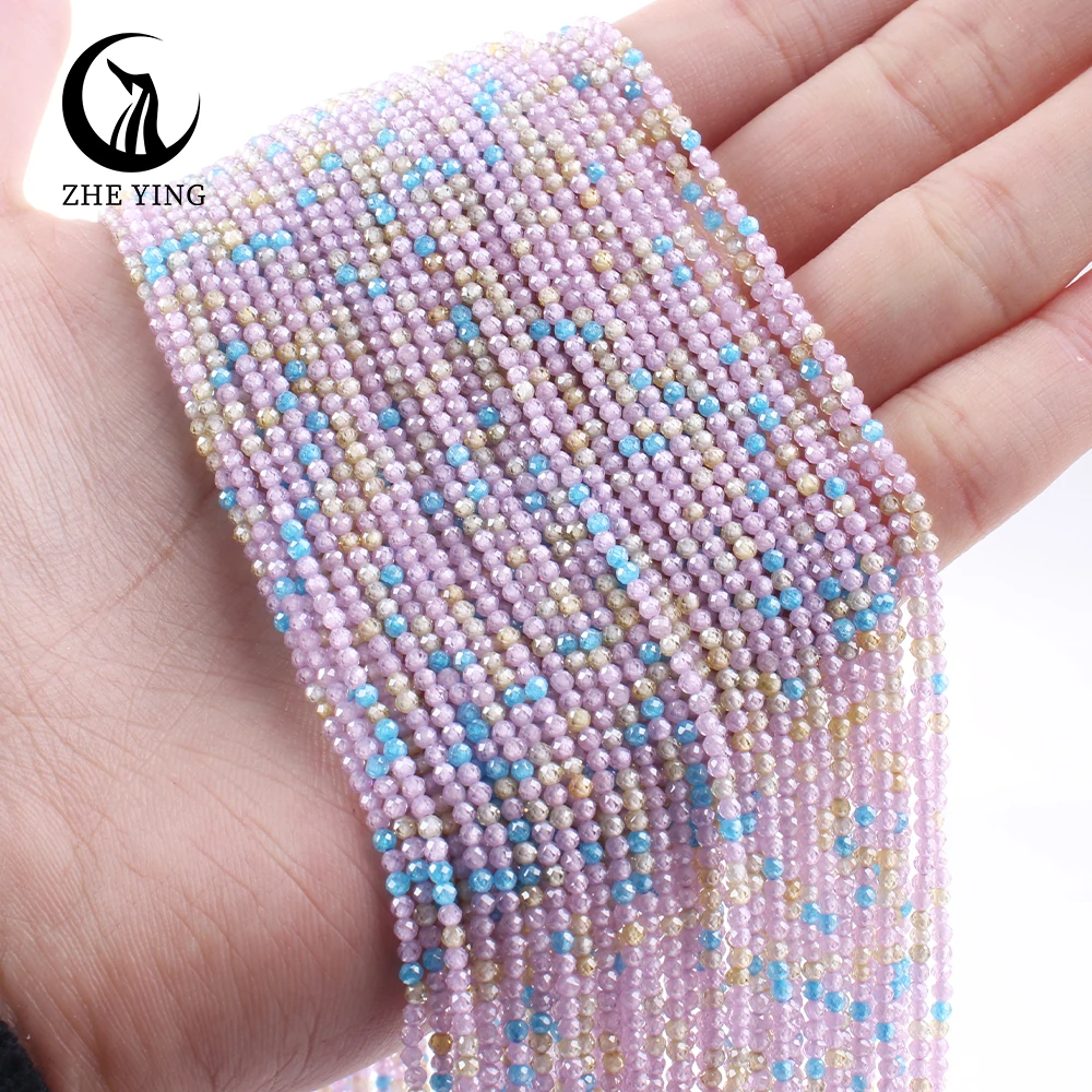 

5 Strands 2mm Natural Zircon Stone Beads Gemstone Faceted Rondelle Cubic Zirconia Stone Bead Jewelry Making Bracelet Necklace