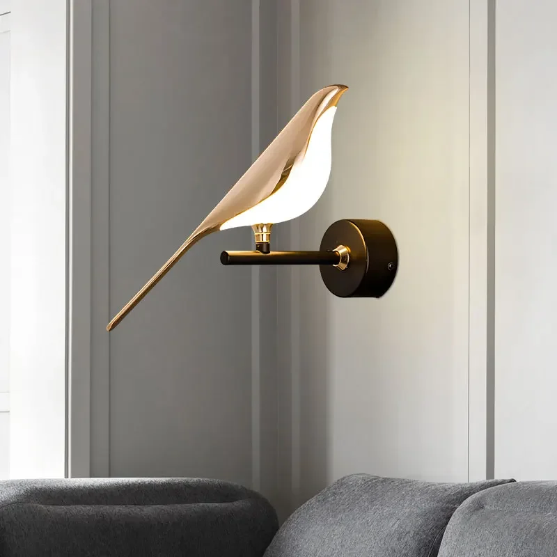 Imagem -02 - Criativo Lucky Bird Led Wall Light Rotação 360 ° Moderno e Simples Bedlight Iluminação de Decoração para Casa