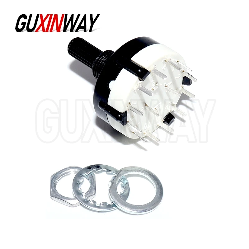 1PCS RS26 플라스틱 4극 3위치 로터리 밴드 스위치 2극 6위치 1극 12위치 핸들 길이 21MM 축 밴드 스위치