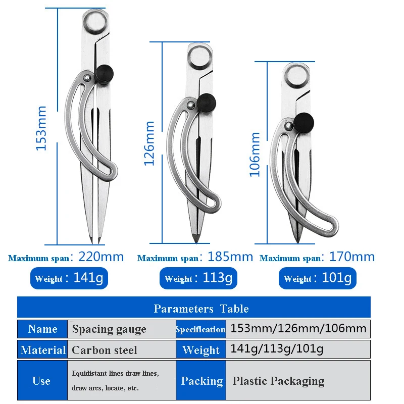 DIY Hand Tool Spacing Gauge Fitters Draw Compasses Wood Industry Classified Carbon Steel Head Edge Trimmer Edge Leather Tools