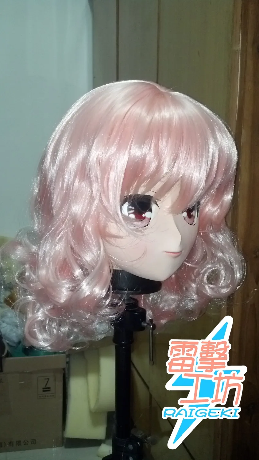 (KM9185)Top Quality Handmade Female Resin Full Head Cosplay Japanese Role Play Yuyuko Anime Kigurumi Mask Crossdresser Doll