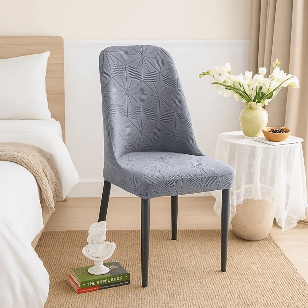 

Dustproof Jacquard Chair Cover Chair Cushion Seat Cover Home Stool Cover Soft Thicker Kitchen Chair Protector Office