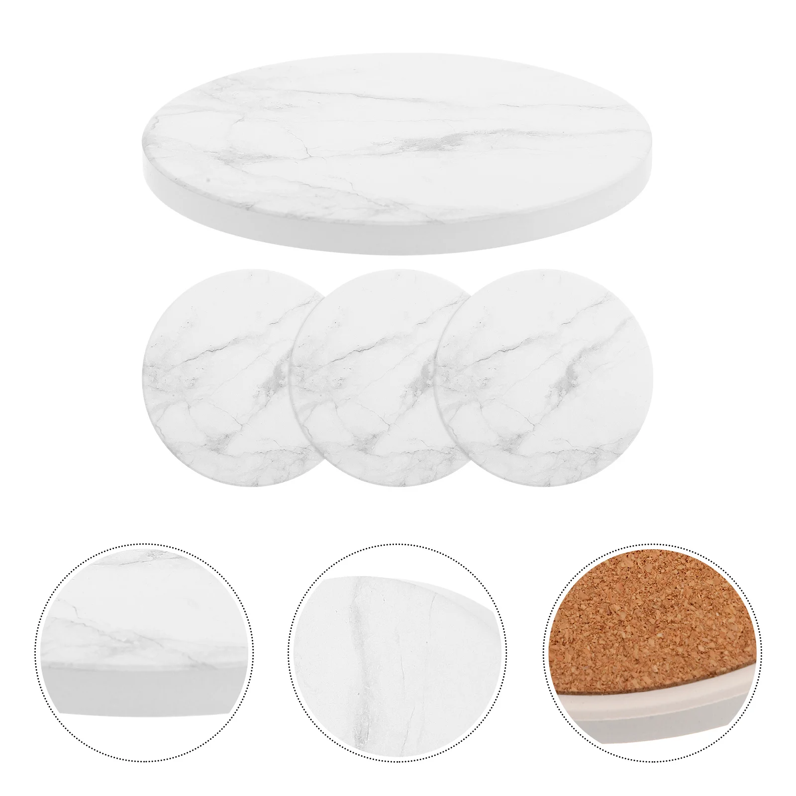 

4Pcs Marble Pattern Cup Coasters Decorative Anti-Skid Desktop Cup Mats Tabletop Coasters Party Home Supplies