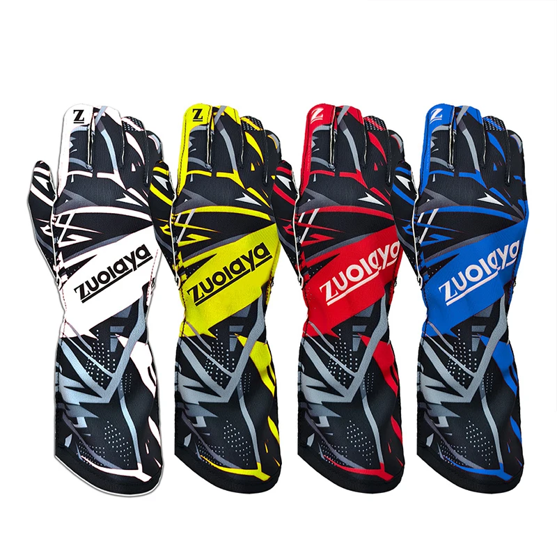 Kart Long Racing Gloves Full Palm Silicone Wear-Resistant With Anti Slip Lightweight Can Be Patterned On The Outer Seam Logo
