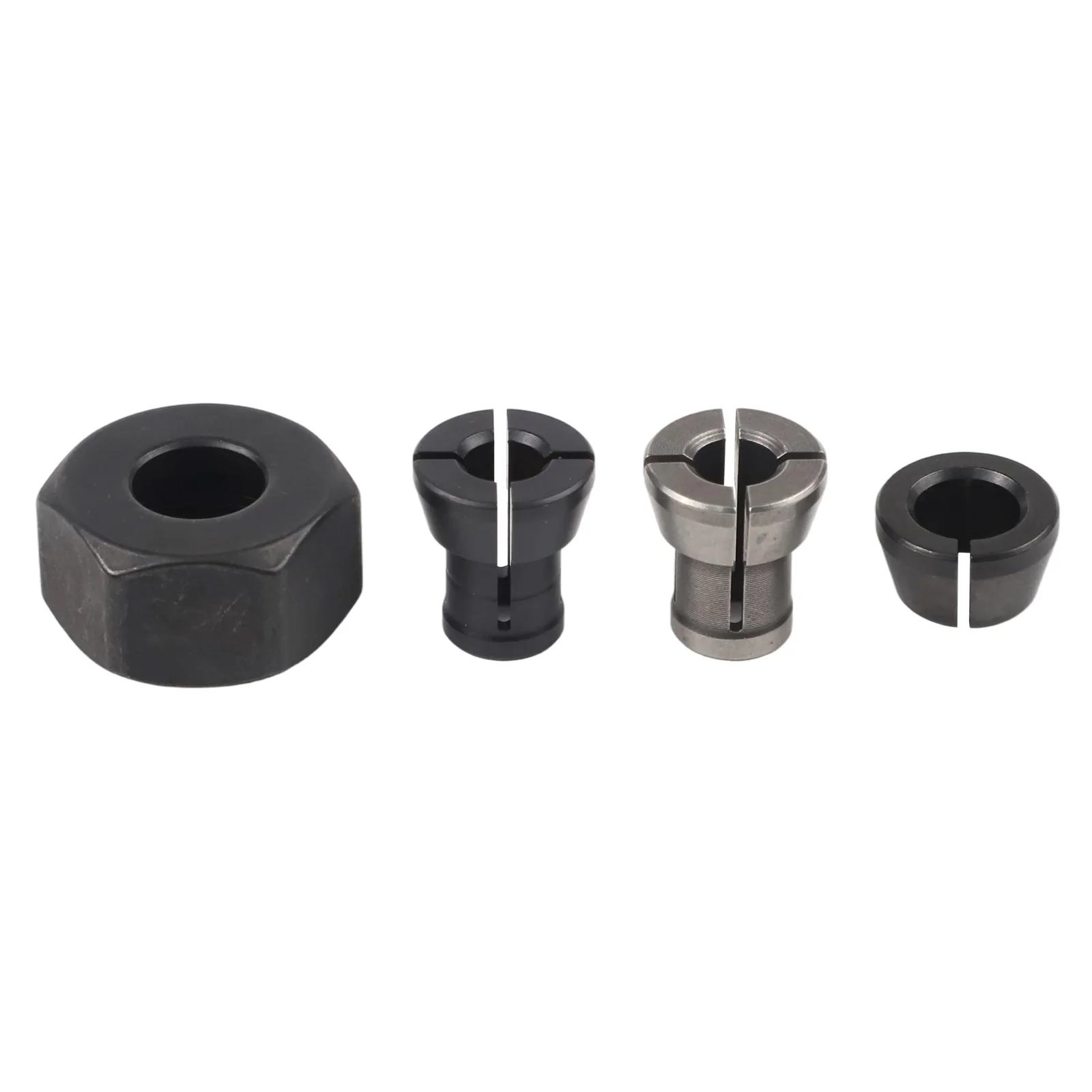 4Pcs Steel Collet Set 6mm 6.35mm 8mm For RP0900K RT0701C M361 3608B RT0702C RT0700CX2 Router Power Tool Accessories Black