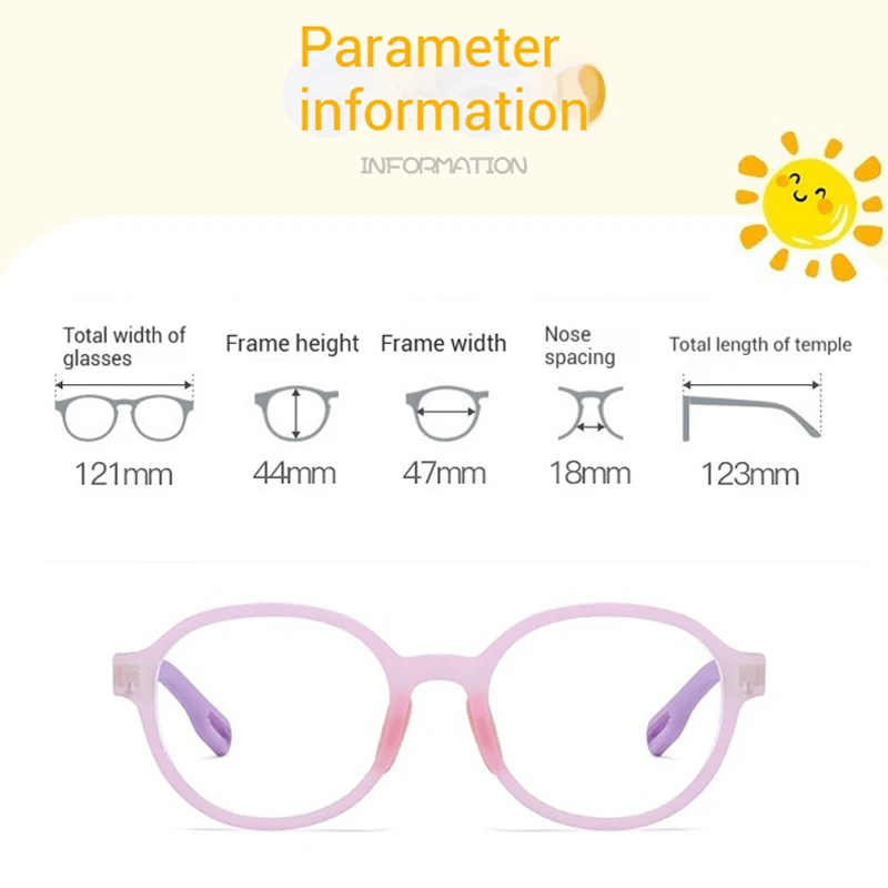 快適なソフト子供用処方メガネ超軽量ファッショナブルなかわいい高精細近視メガネ眼鏡用