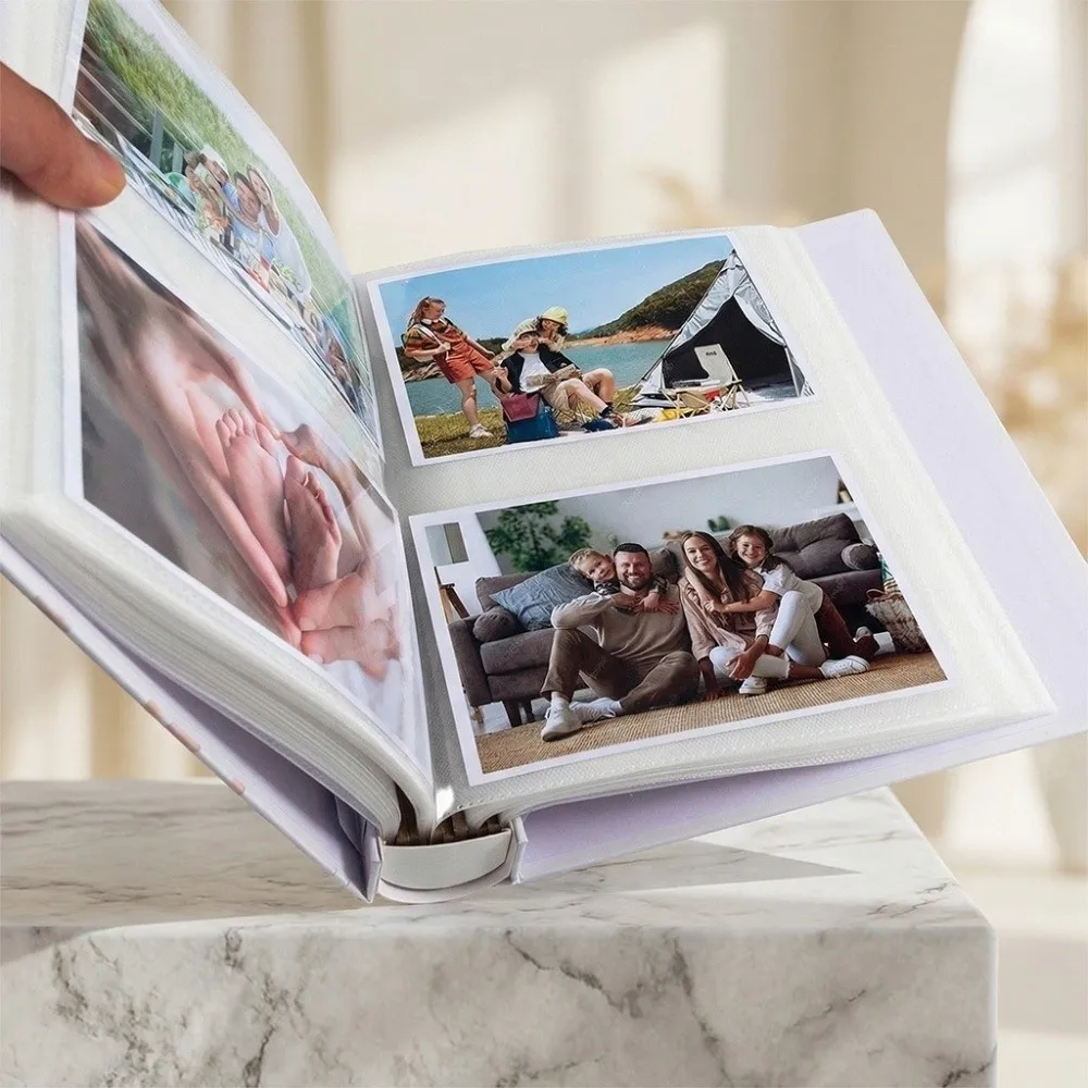 6 Inch 200 Pockets Photo Album Laminated Insert Pocket Slip-in Picture Albums Large Capacity Scrapbook Album Photo Collection