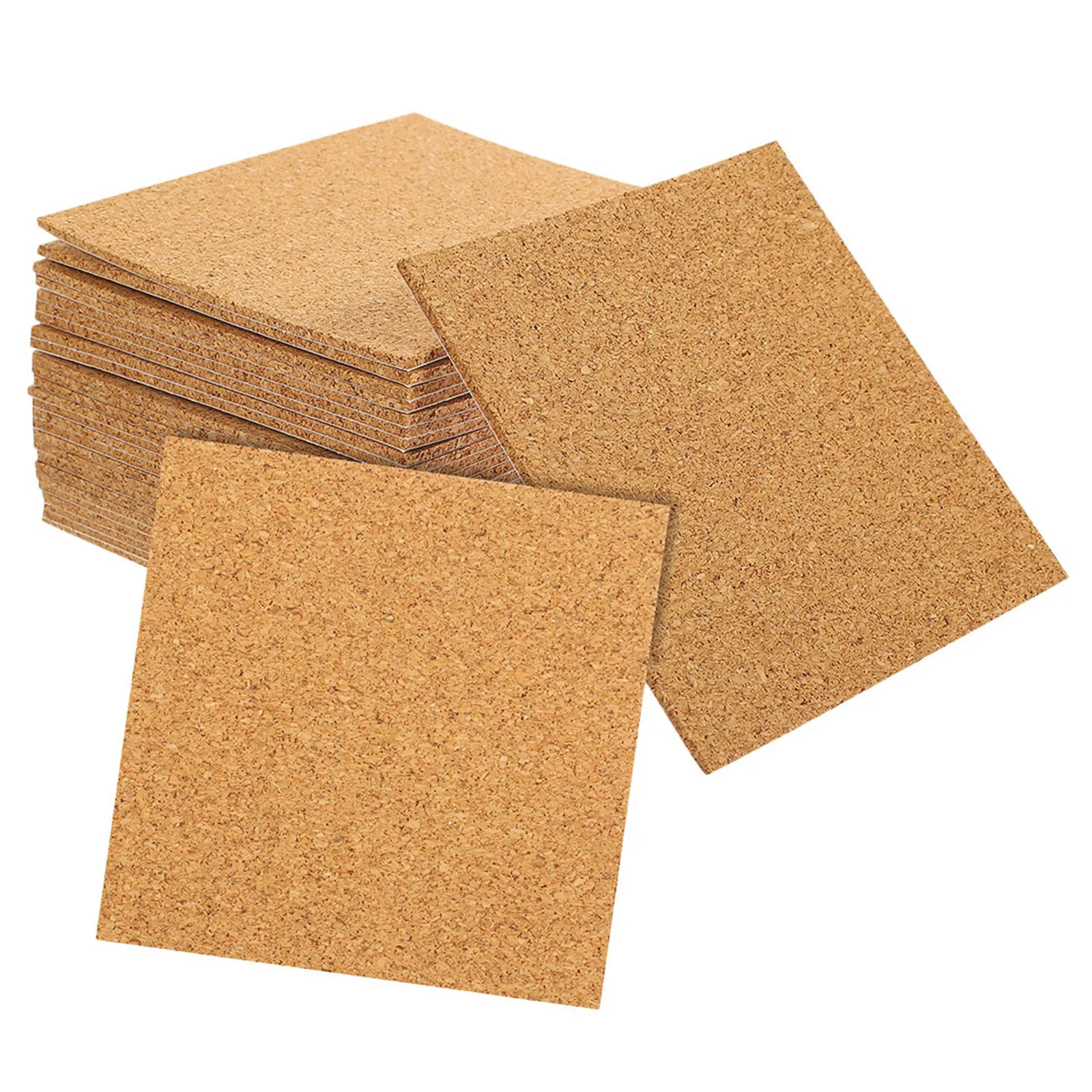 40Pcs Self Adhesive Cork Sheets Peel Stick Board for DIY Crafts Coasters Soundproof Wall Home Office Tiles Cork Sheets for DIY