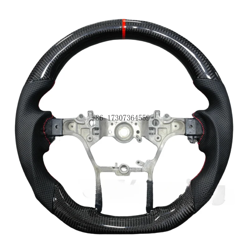 Sports Design Real Carbon Fibre Steering Wheel Frame Fit for Hilux Fortuner Vigo LC79 with Red Stitching