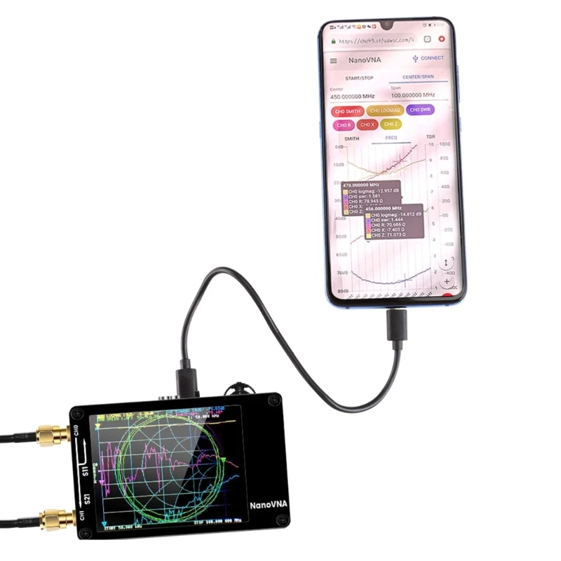 50KHz-1.5GHz MF-HF VHF-UHF Antenna Analyzer Measuring S Parameters Smith- Chart DropShipping