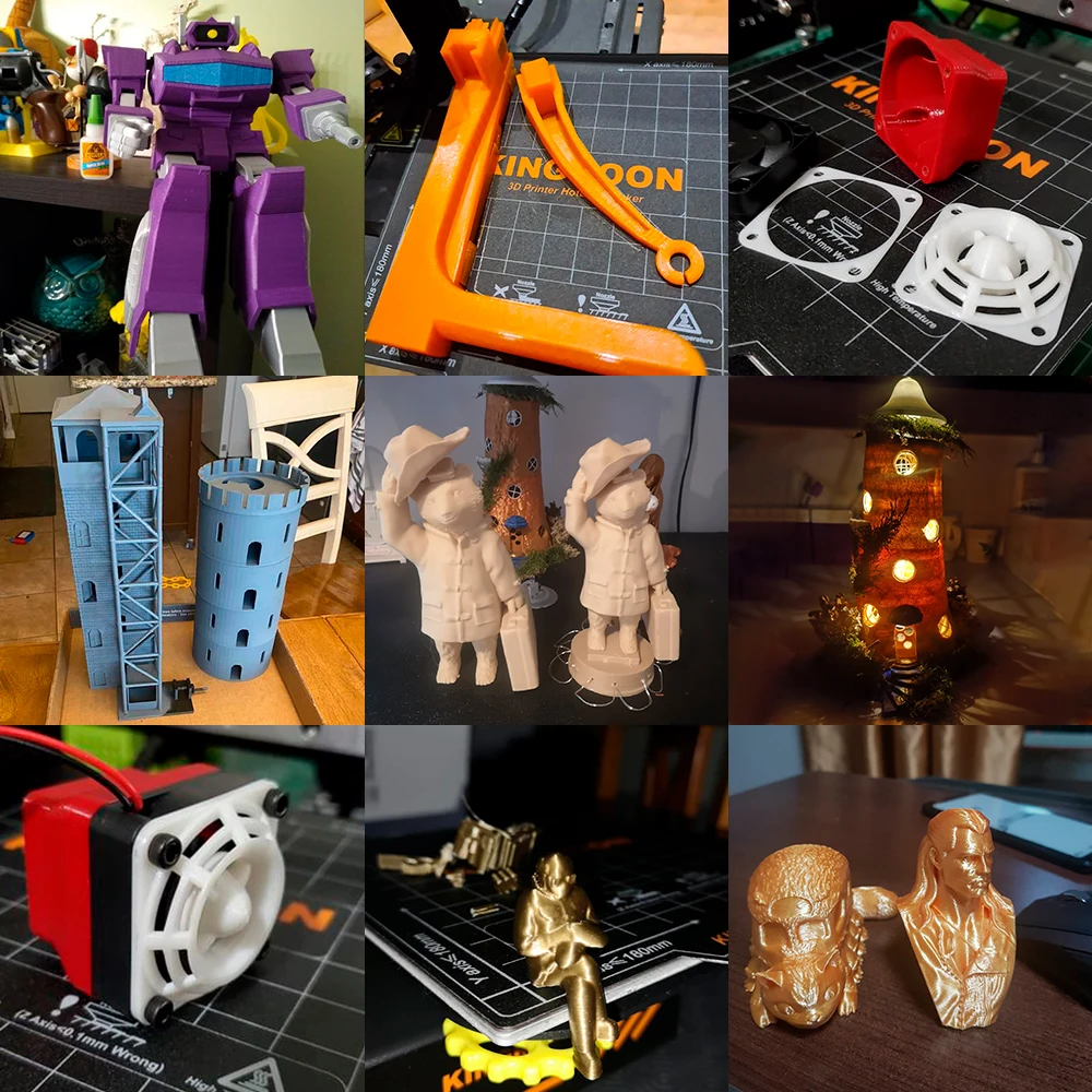 KINGROON-filamento de impresora 3D PETG, Material de impresión 3D de colores mezclados, 1,75mm, 5KG, 10KG, 1 kg/rollo de plástico petg para FDM 3dprinter