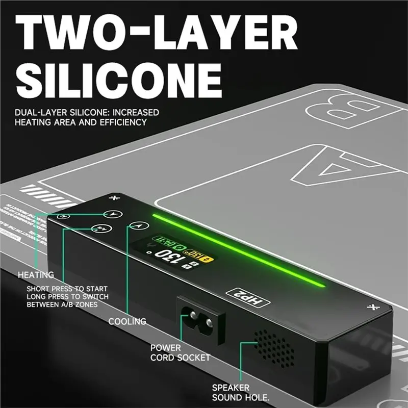 A99E-LW-HP2 15Inch LCD Screen Disassembly Heating Mat For Mobile Phone Two-Layer Silicon Dual Zone 220V EU Plug