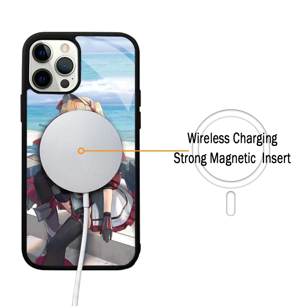 A- Azur Lane Game Phone Case For IPhone 11 12 13 14 15 Plus Pro Max Mirror Acrylic Cover For Magsafe