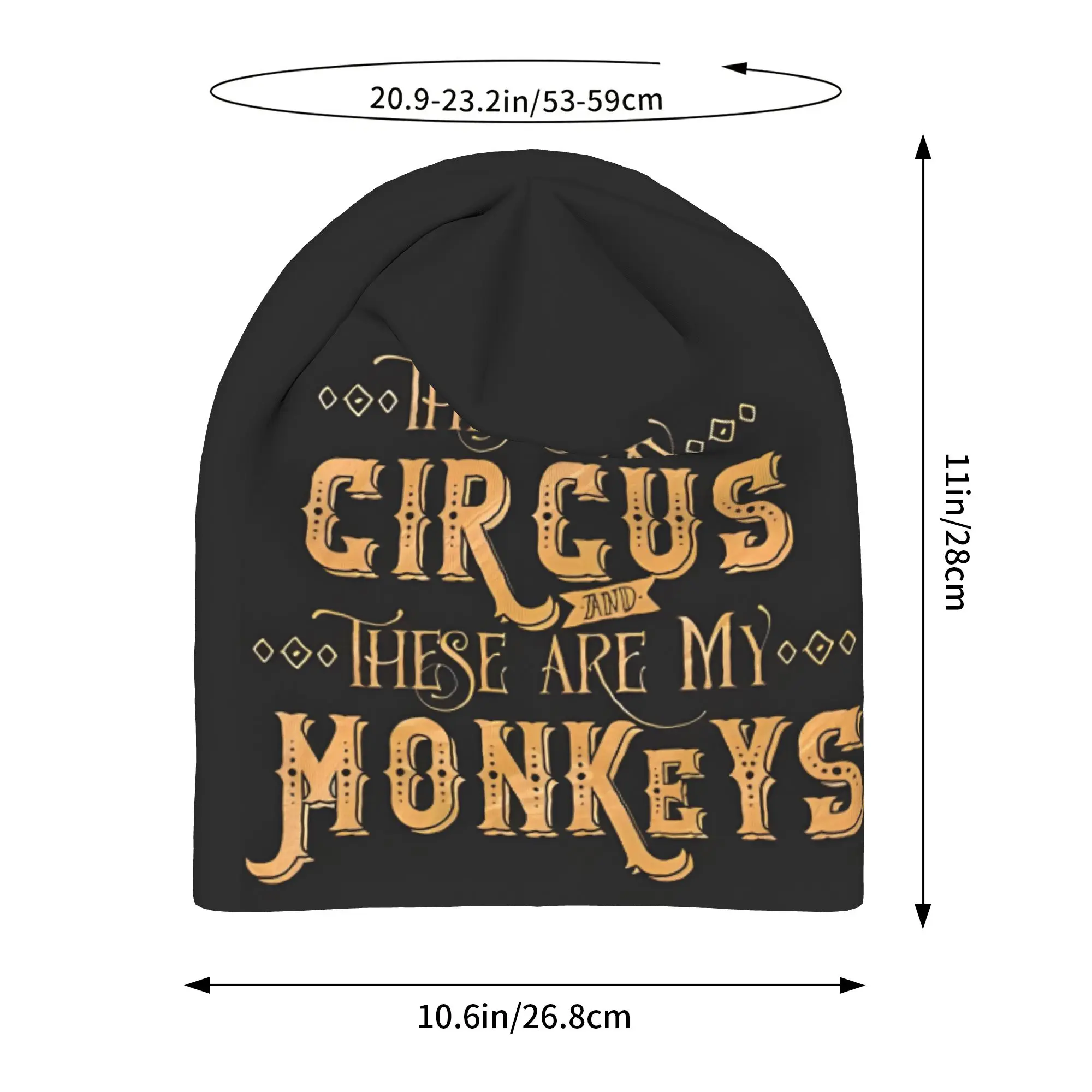 Autumn This Is My Circus These Are My Monkeys Homme Fashion Thin Hat Circus Theme Skullies Beanies Caps Men Women Novelty Hats