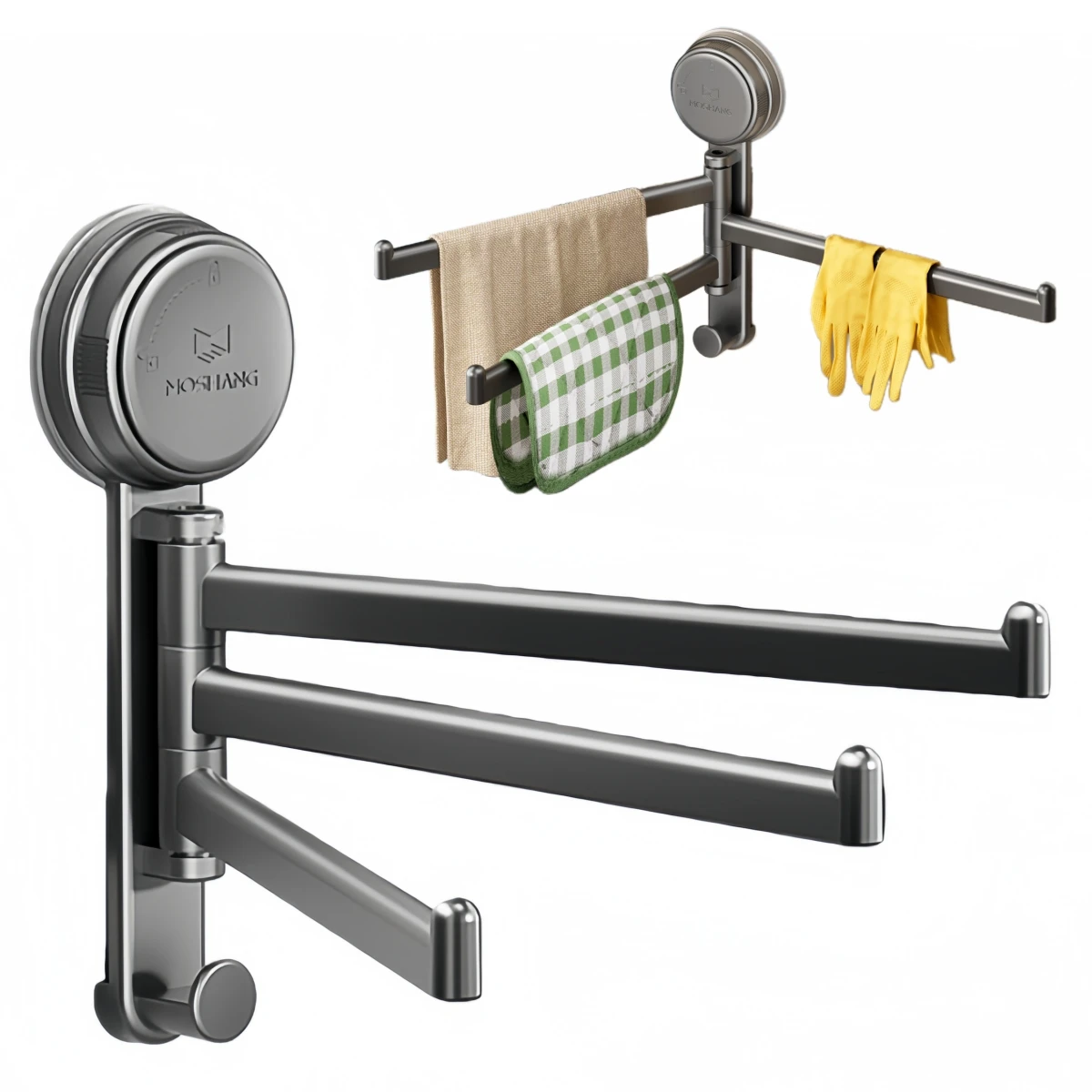Space-saving Towel Holder Suction Cup Hanger Bathroom Organization 20x18cm Bathroom And Kitchen Use Compact Size