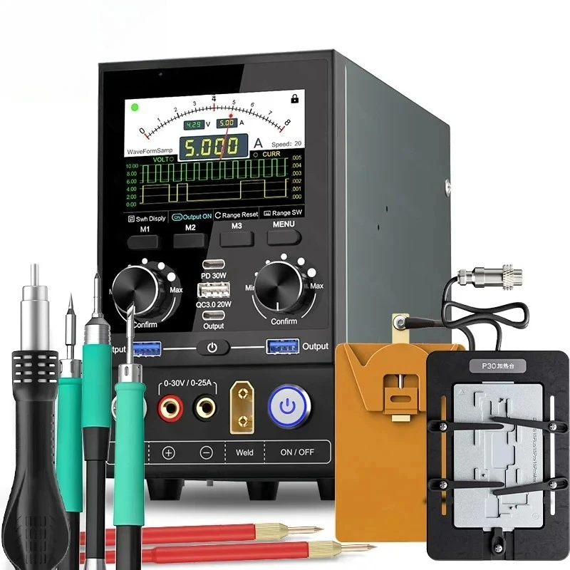 

Latest Design Mobile Phone Repair 10 in 1 Machine I2C P30 P30S Digital Power Supply for PCB Solder Rework Battery Weld