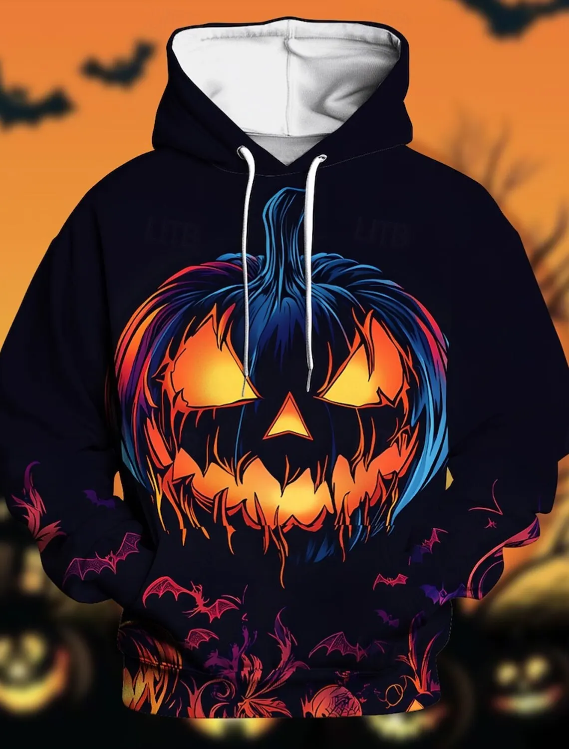 

2024 New Casual Everyday Fashion Comfortable Hoodie Halloween 3D Printed Pumpkin Men's Women's Couple Same Style Prom Carnival