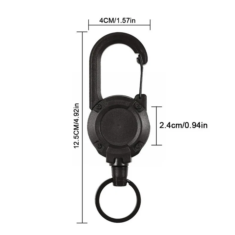 Outdoor Heavy-Duty Retractable Keychain Retractable Card Holders Extendable Key Chain Steel Wire Rope Extendable Key Lanyard