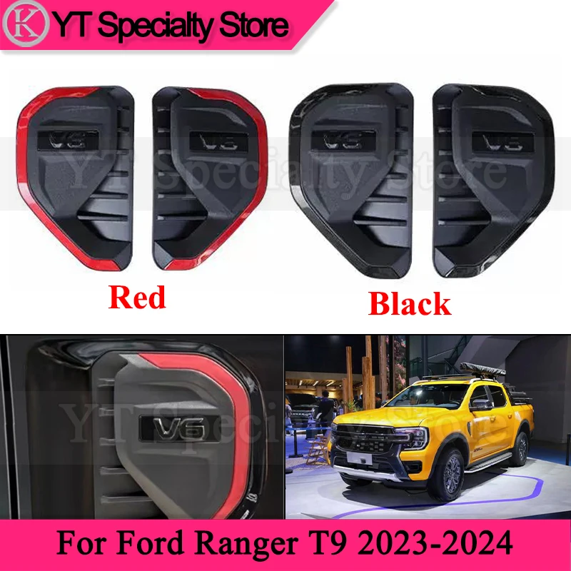 

Kamshing 1pair Side Fender Air Outlet Cover For Ford Ranger T9 2023-2024 Car Leaf Board Panel Trim Cover Exterior Accessories