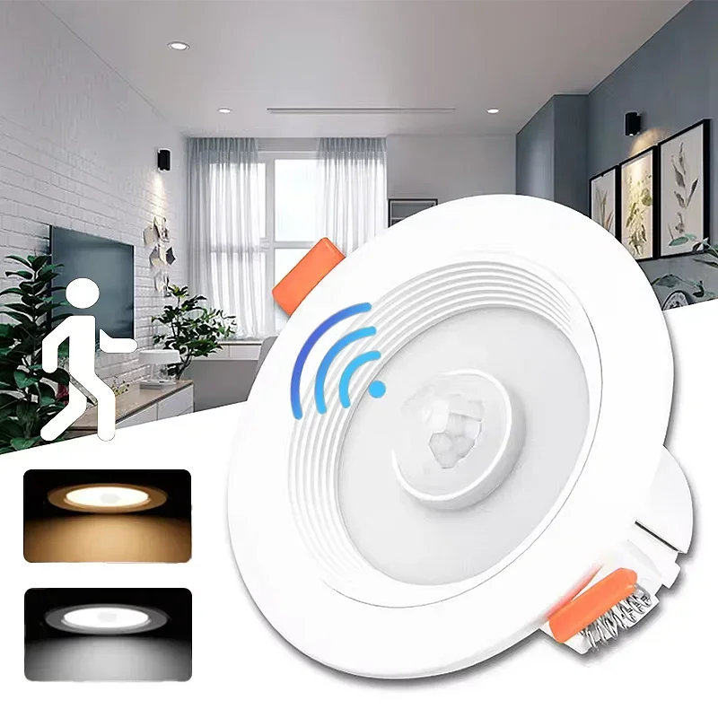 Recessed LED Downlight 110V 220V 5W 10W 15W 20W Motion Sensor Energy Saving Lamp 85-265V For Hallway Bedroom spot light ceiling