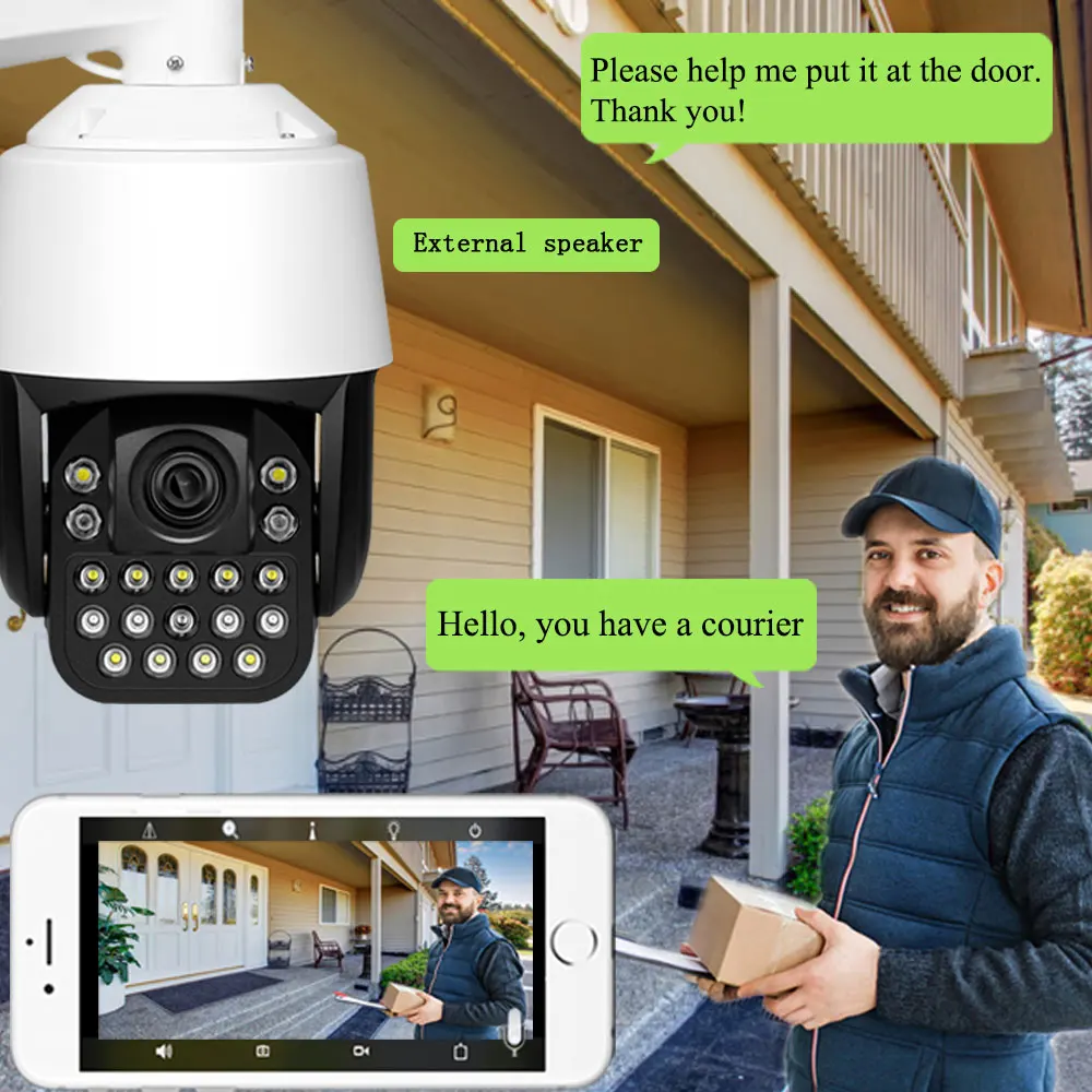 3G 4G SIM Card Sony415 4K 8MP 50X Zoom  Wireles IP Camera Wifi PTZ Dome Human Tracking IR 150M Two Way Audio Color Night Vision