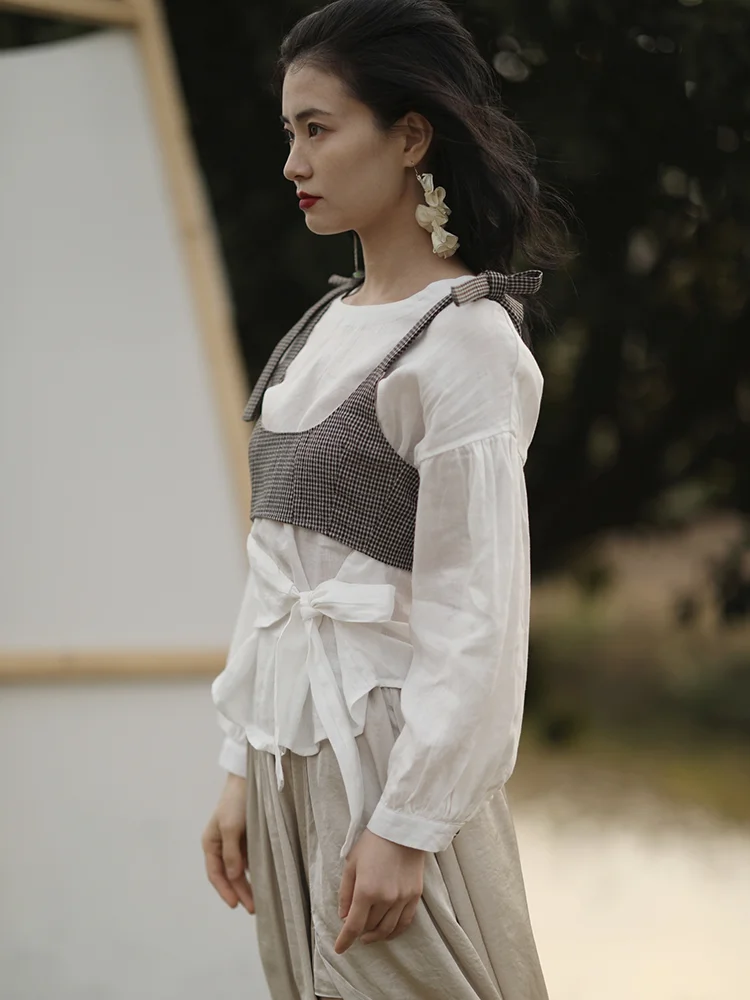 

Жилетка SayFir【To Alice】 в клетку, женская, повседневная, с круглым вырезом, в стиле пэчворк, верхняя одежда, подходит для ношения под другой одеждой