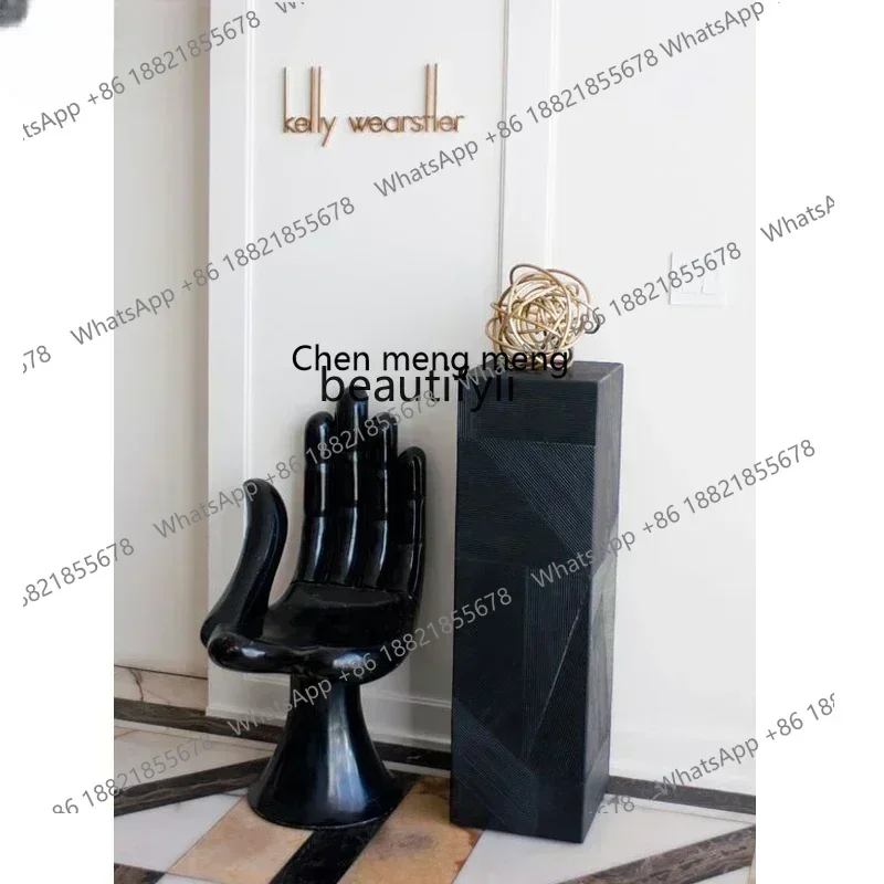 X Customized Nordic Designer Fiberglass Lounge Chair Palm Chair Buddha Hand Chair Shaped Armchair Creative Silver House Photo Se