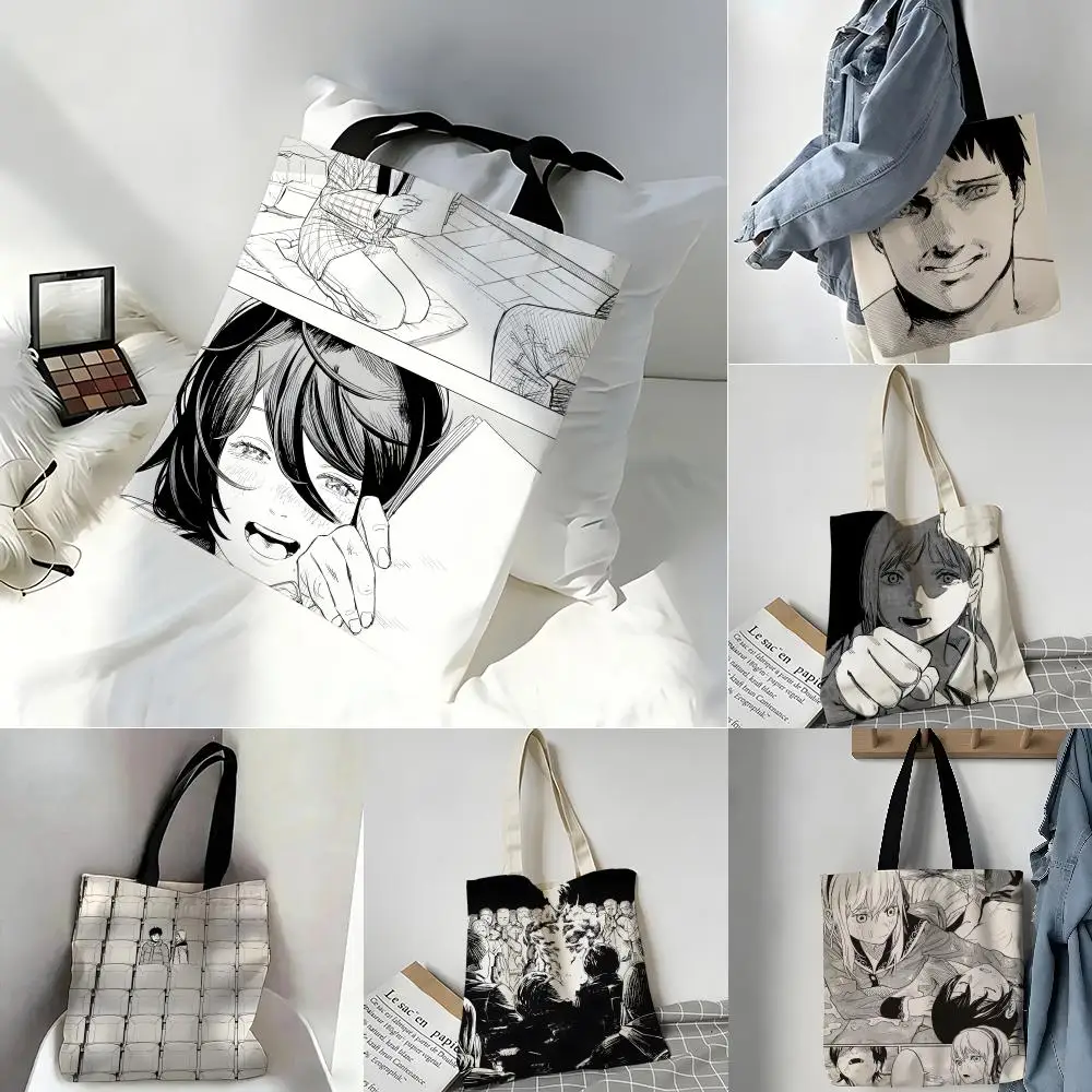 Manga Artist F-fujimoto T-tatsuki Storage Bags Casual Portable Shoulder Bag Lightweight Shopping Bag Reusable Linen Bag