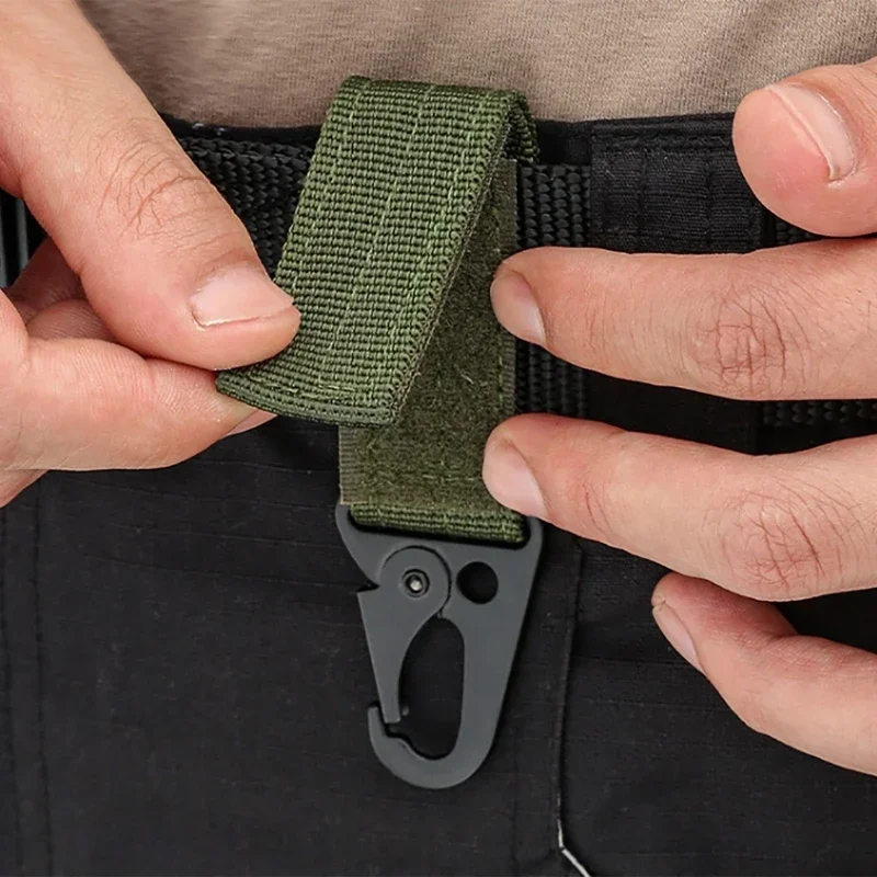 1/2 Piezas Mosquetón Táctico para Exteriores, Llavero de Nylon, Soporte para Llaves, Gancho para Cinturón de Mochila de Camping, Hebilla Colgante, Clip Multiusos