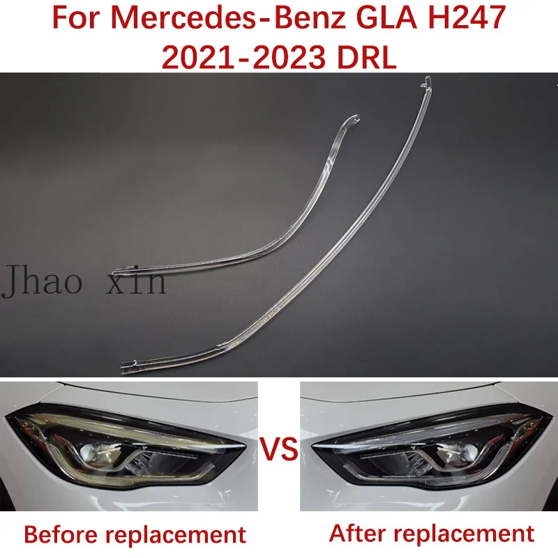 Car Headlamp DRL Light Guide Strip Tube For Mercedes-Benz GLA SUV H247 2021-2023 AMG Angel Eyes White Light GLA180 GLA200 GLA250