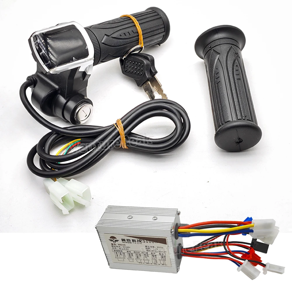 

Electric Bike Accessories Motor Brushed Controller Throttle Twist Grip 24V 36V 48V 250W 350W 500W 1000W with Reflective Stickers