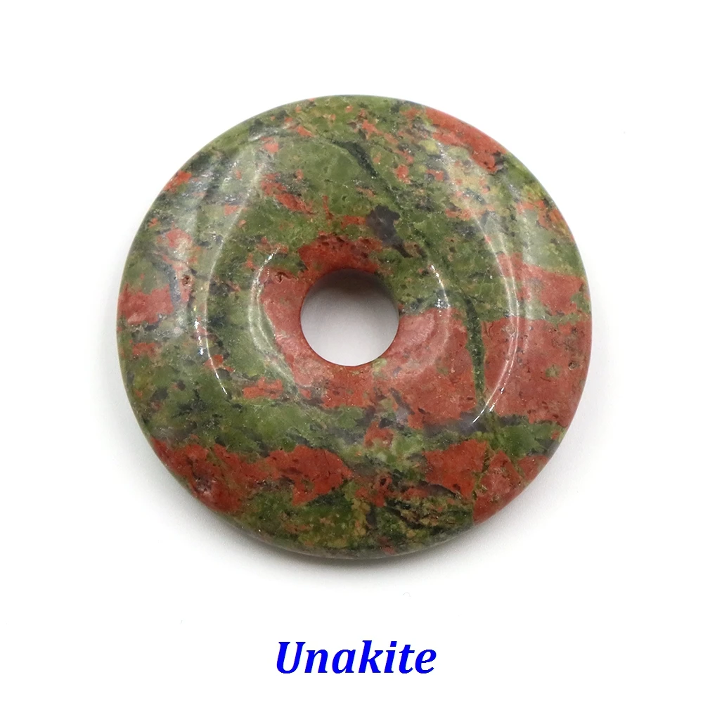 Modische 50mm Große Lochperlen Runde Kreisperlen Naturstein Quarz Kristall Anhänger DIY Friedensknoten Halskette Zubehör Glücksbringer Geschenk – Detail 10
