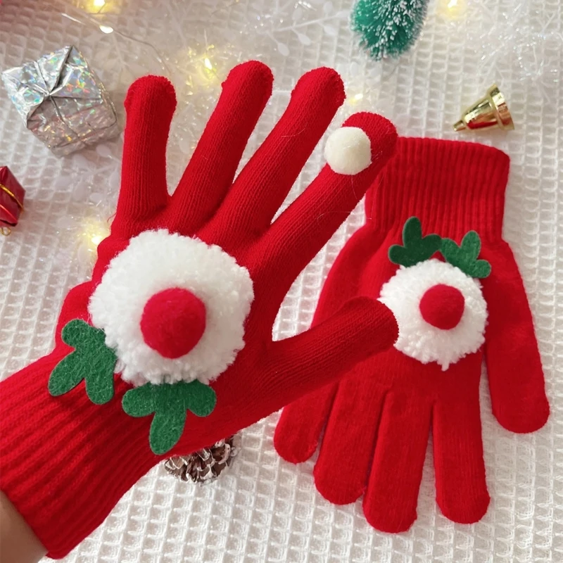 Festival Theme Gingerbreadman/Snowman Gloves for Outdoor Activity Warm Handwear