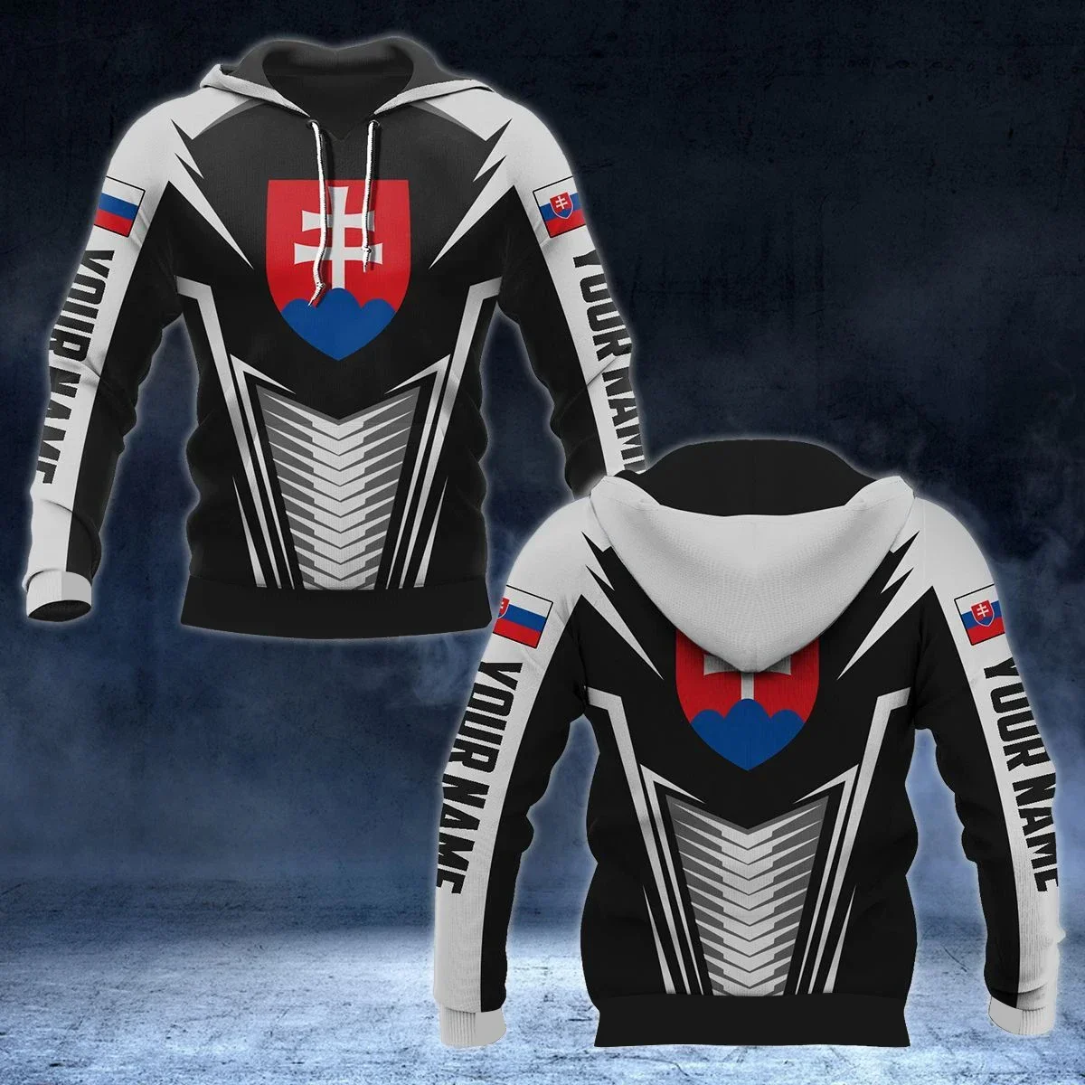 

Slovakia Flag and Emblem Pattern Hoodies For Male Loose Men's Fashion Sweatshirts Boy Casual Clothing Oversized Streetwear