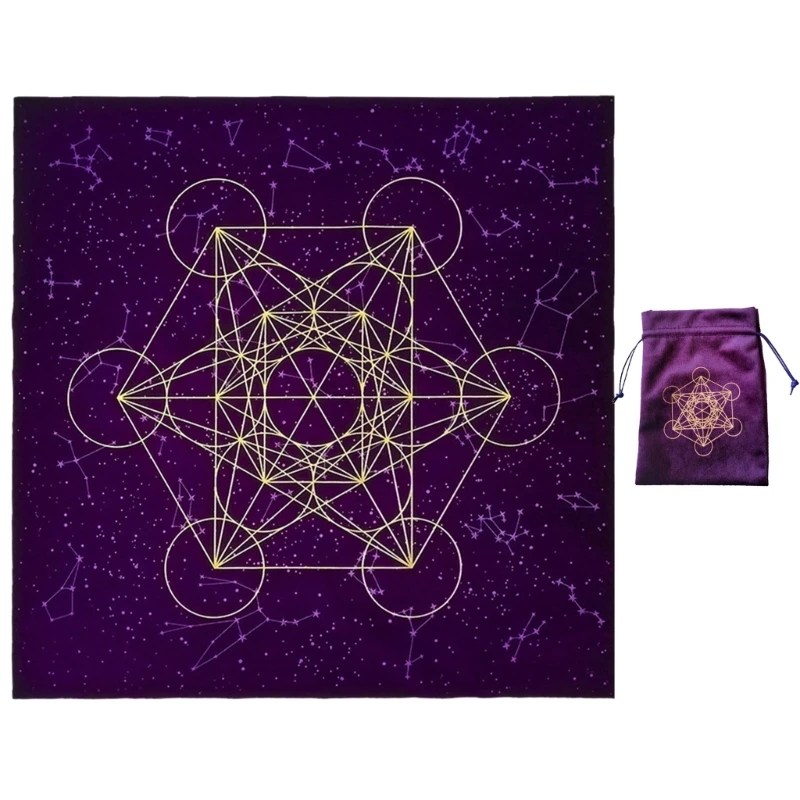 Divination Tarot Tablecloth with Bag Altar Cloth Pentacles Tarot Card Mat