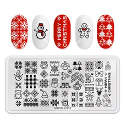 Christmas Nail Stamping Plates Santa Claus Stainless Steel Nail Stamp Image Stencils Nail Art Template Manicure Merry Christmas